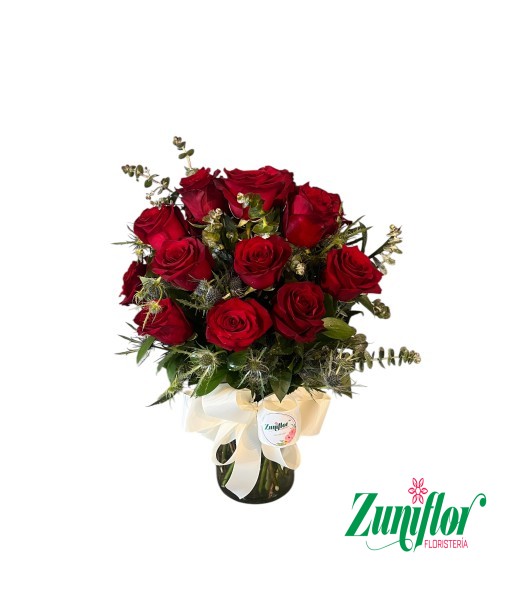 Jarrón 18 rosas